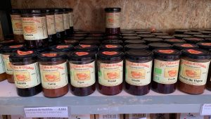 CONFITURE Abricot, Cassis, Coing, Figue, Fraise, Pruneau noix, Rhubarbe framboise, Reine claude, Poire, Myrtille